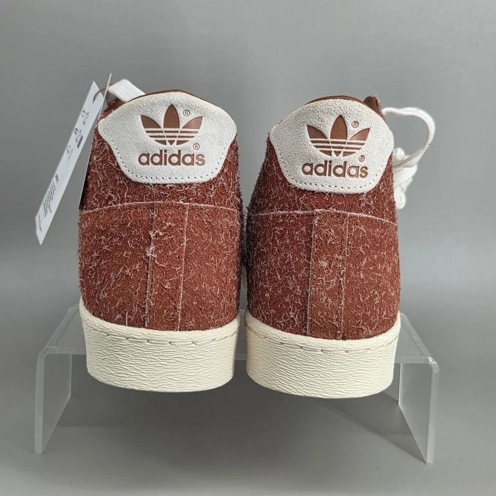Adidas Jabbar Hi‎ Mens 8 Burnt Orange Hairy Suede High Top Sneakers Retro Sporty